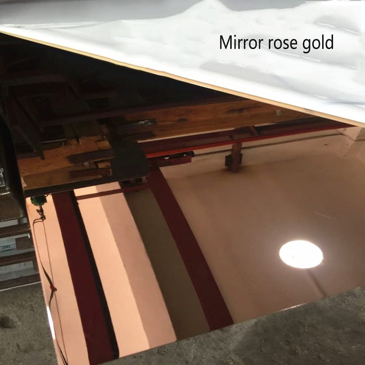 Spiegel RVS Plaat - Metaal Plaat - Industriële Decoratie - Corrosiebestendig - 200x200mm 0.8mm - Rose Goud