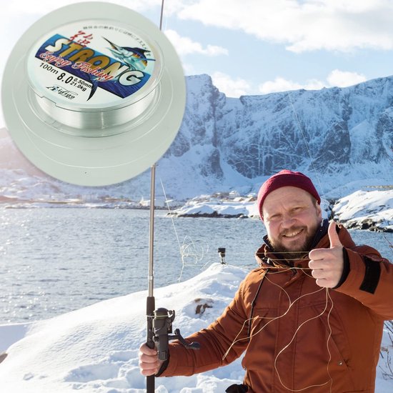 Dailygoods- Vislijn 100 meter - 0,5 mm Monofilament - Sterke Spanningsdraad - Slijtvaste Nylonlijn - Transparant - Maximaal 21 kg Belastbaarheid van Dailygoods — afbeelding 4