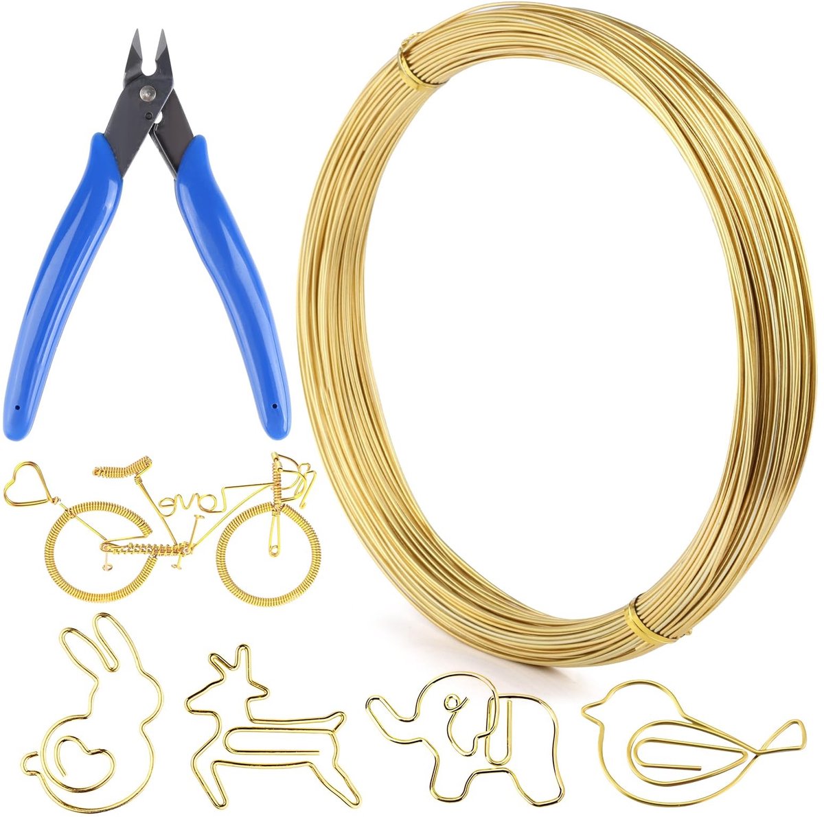 Dailygoods- Knutseldraad 1 mm - Aluminiumdraad - Zacht Sieradendraad - Knutsel Draad - Modelleerdraad - Inclusief Snijtang