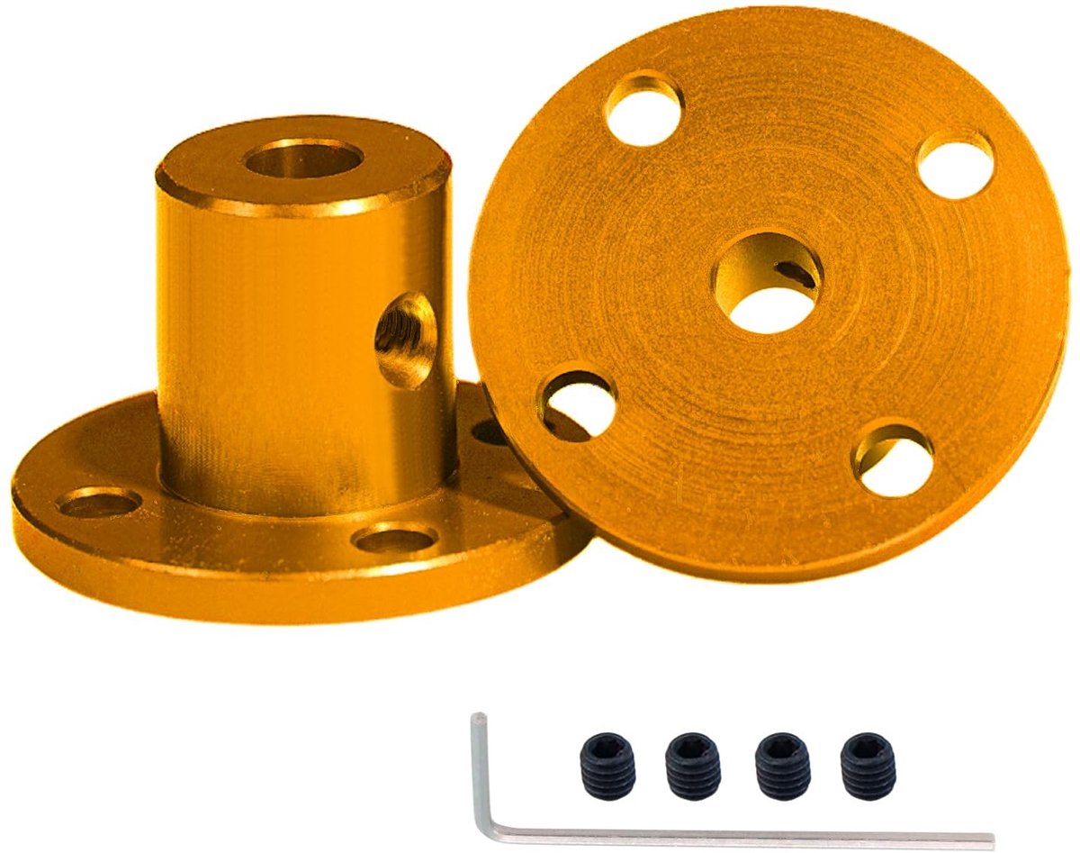 Dailygoods- Flenskoppeling 8 mm - Aluminiumlegering - Starre Flenskoppeling - Motoraccessoires - DIY-onderdelen - Inclusief 4 stelschroeven - As Koppeling