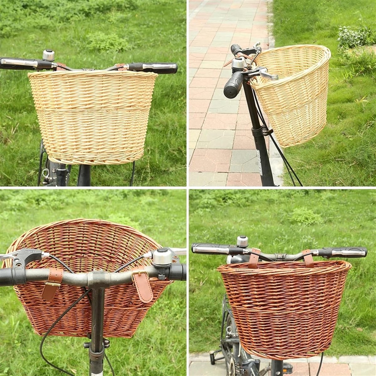 Fietsmand Rotan - Handgeweven mand - Fietsen Boodschappen - Waterdicht en schimmelbestendig - 21x16x16 cm - Blauw