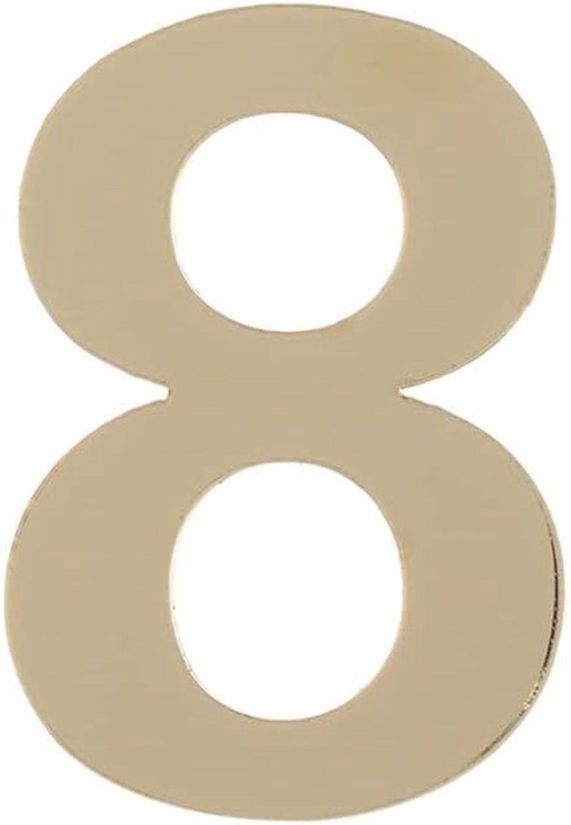 Huisnummer Sticker - Adres Aanduiding - Deur Decoratie - Zelfklevend Acryl - 4.8 x 3.2 cm - Goud