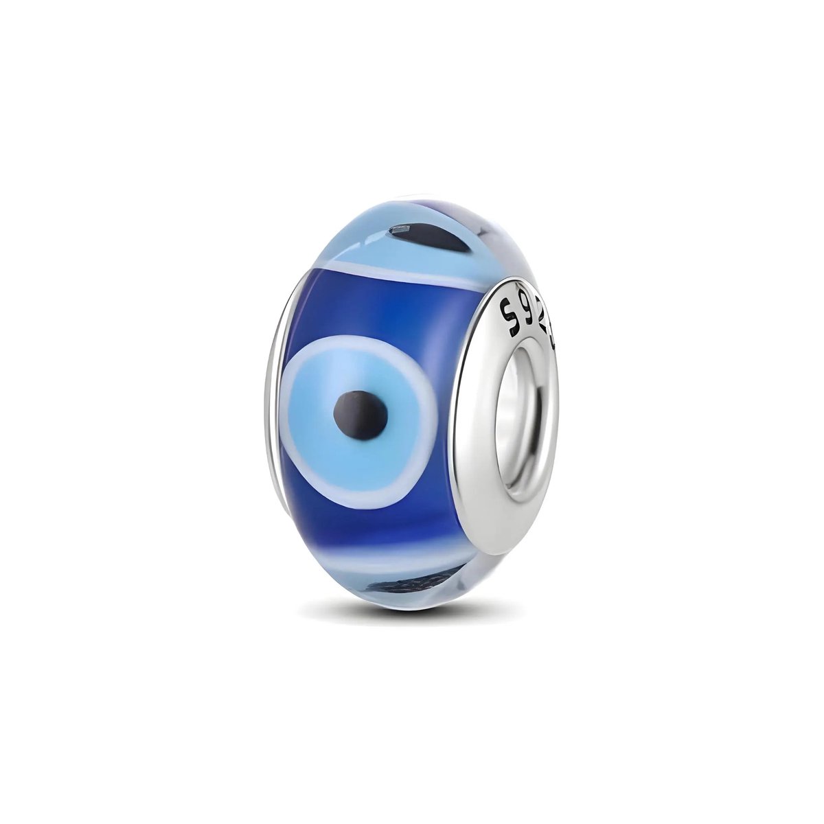 Bboze Oog bedel voor armband, Muranoglas-Evil Eye Charm for armband, Keen Jewel - 925 Sterling Silver