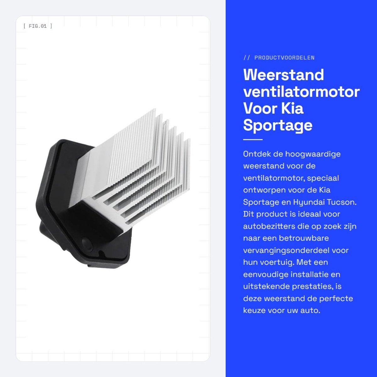 Dailygoods - Weerstand ventilatormotor - Voor Kia Sportage en Hyundai Tucson - Betrouwbaar en duurzaam - Geschikt voor meerdere modellen - Eenvoudige...