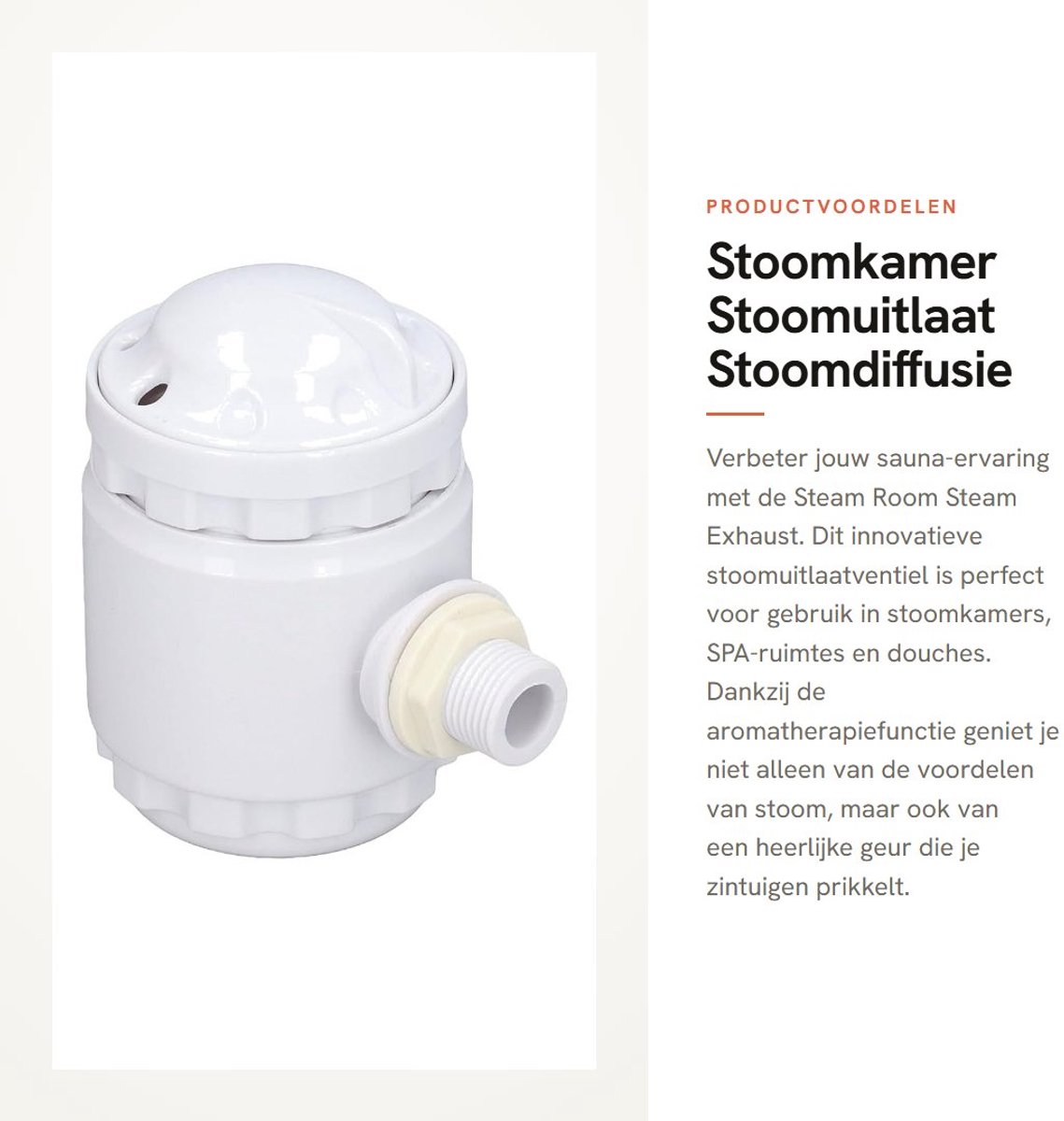 Dailygoods- Stoomuitlaat G1/2 Buitendraad - Stoomgeneratormondstuk - Aromatherapiefunctie - Duurzaam Kunststof - Voor Sauna/SPAKamer - Slijtvast en Hoogwaardig - Stoomdiffuser