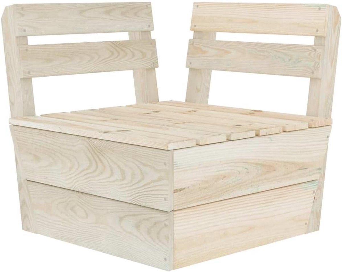 Modulaire Hoekbank - Houten Lounge - Buiten Zitten - Geïmpregneerd Sparrenhout - 60x65x60 cm - Bruin