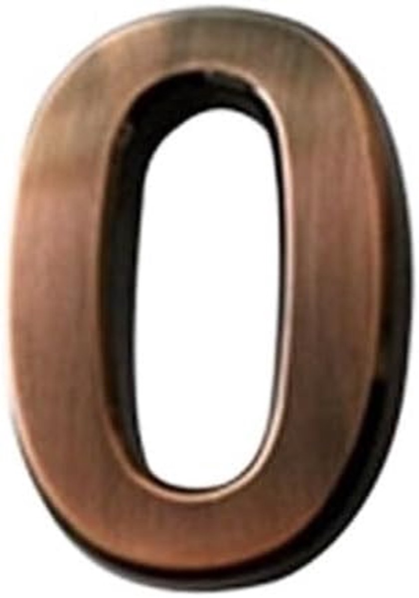 Huisnummer - Adrescijfer - Deur Decoratie - Rustieke Gehamerde Look - 50x35x6 mm - Brons