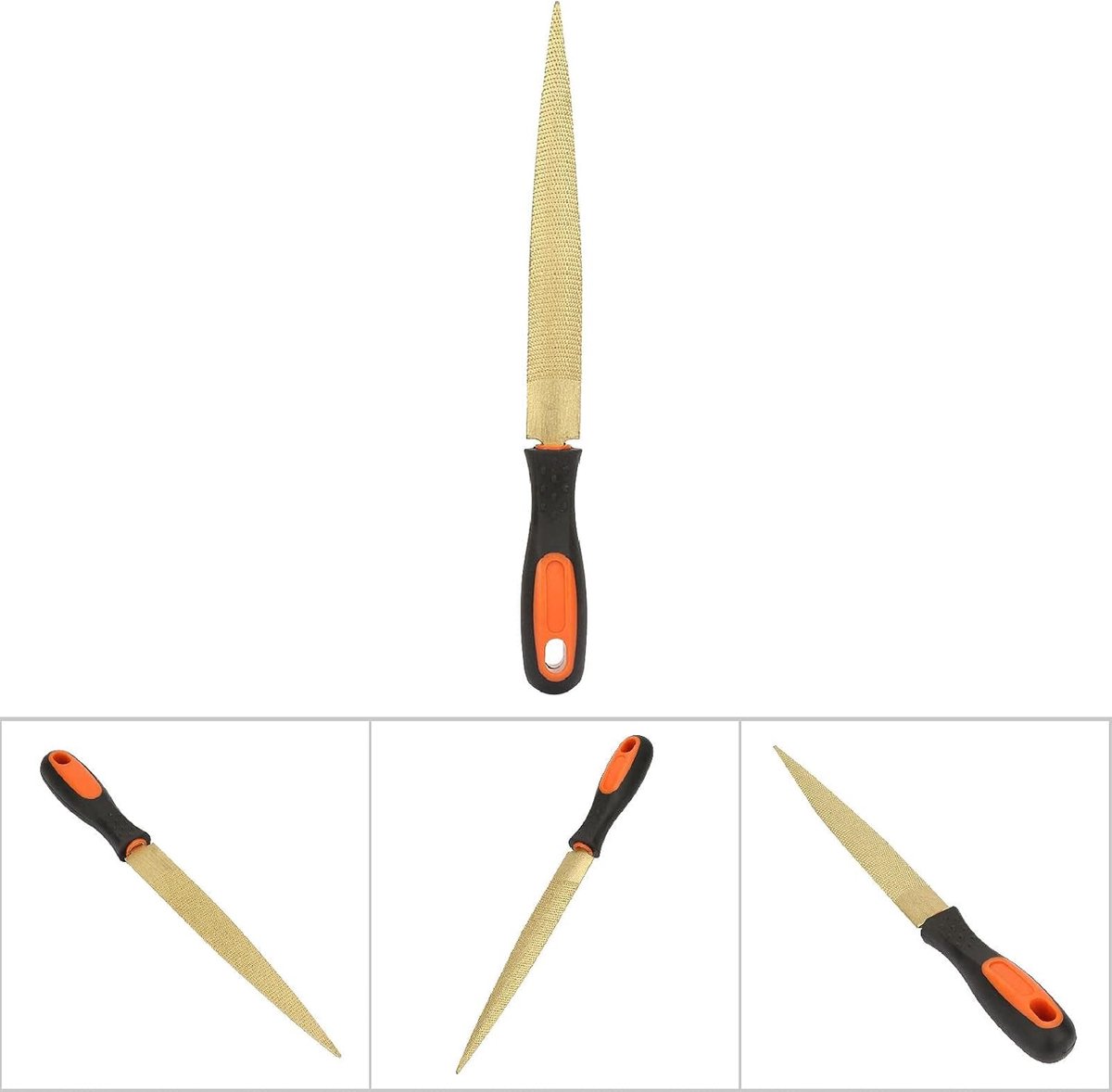 Handvijl Koolstofstaal - Dubbelzijdig Gereedschap - Hout Bewerken - Ergonomisch Handvat - 20 cm - Zilver
