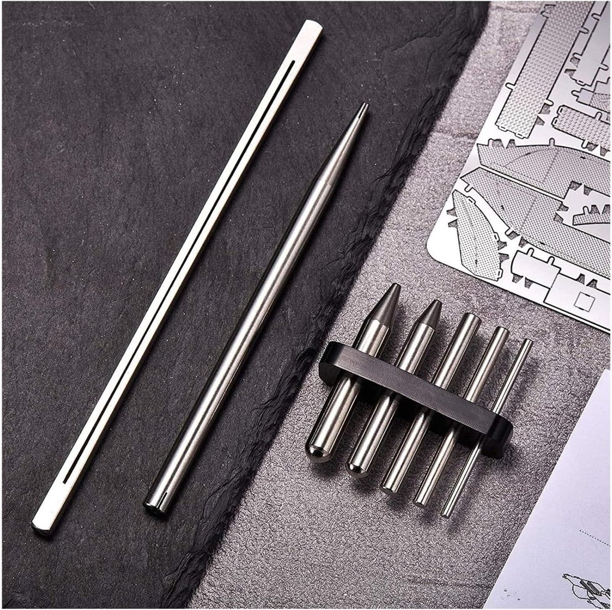 Model Buig Gereedschap - Metaal Bewerken - Modelbouw Assemblage - Roestvrij Staal - 10 Delige Set - Zilver