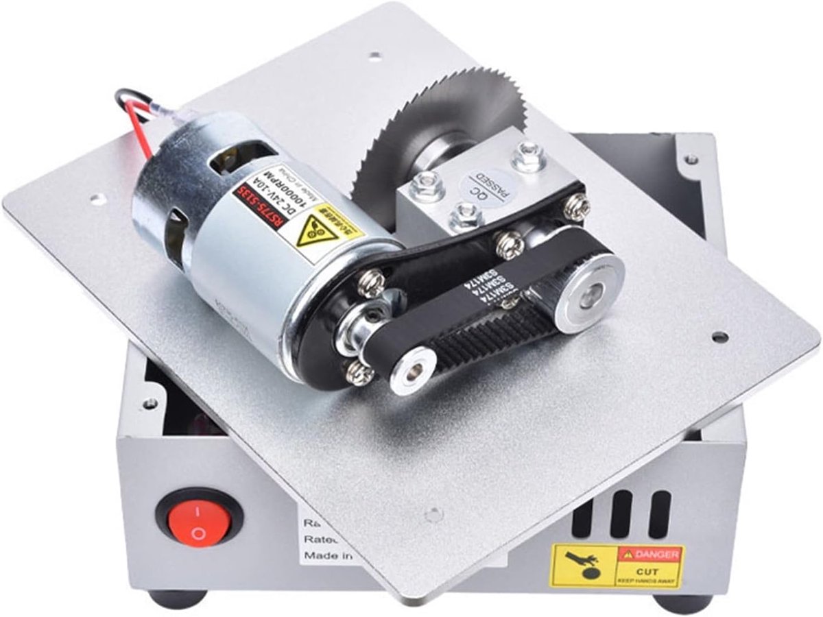 Mini Tafelzaag - Houtzaag Machine - Hobby Projecten Maken - Verstelbare Zaaghoogte - 2.5 inch zaagblad - Zilver