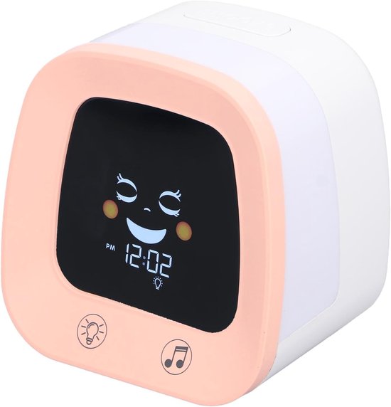 Kinder Wekker - Digitale Klok Nachtlampje - Slaaptraining Kinderen - Zacht Nachtlampje - 12 x 10 cm - Roze — afbeelding 4