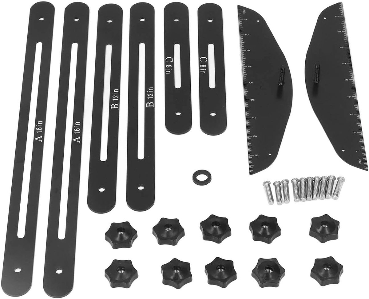 Meetmal Traptreden - Sjabloon Mal - Nauwkeurig Meten - Verstelbare Dubbele Linialen - 28-152 cm - Zwart