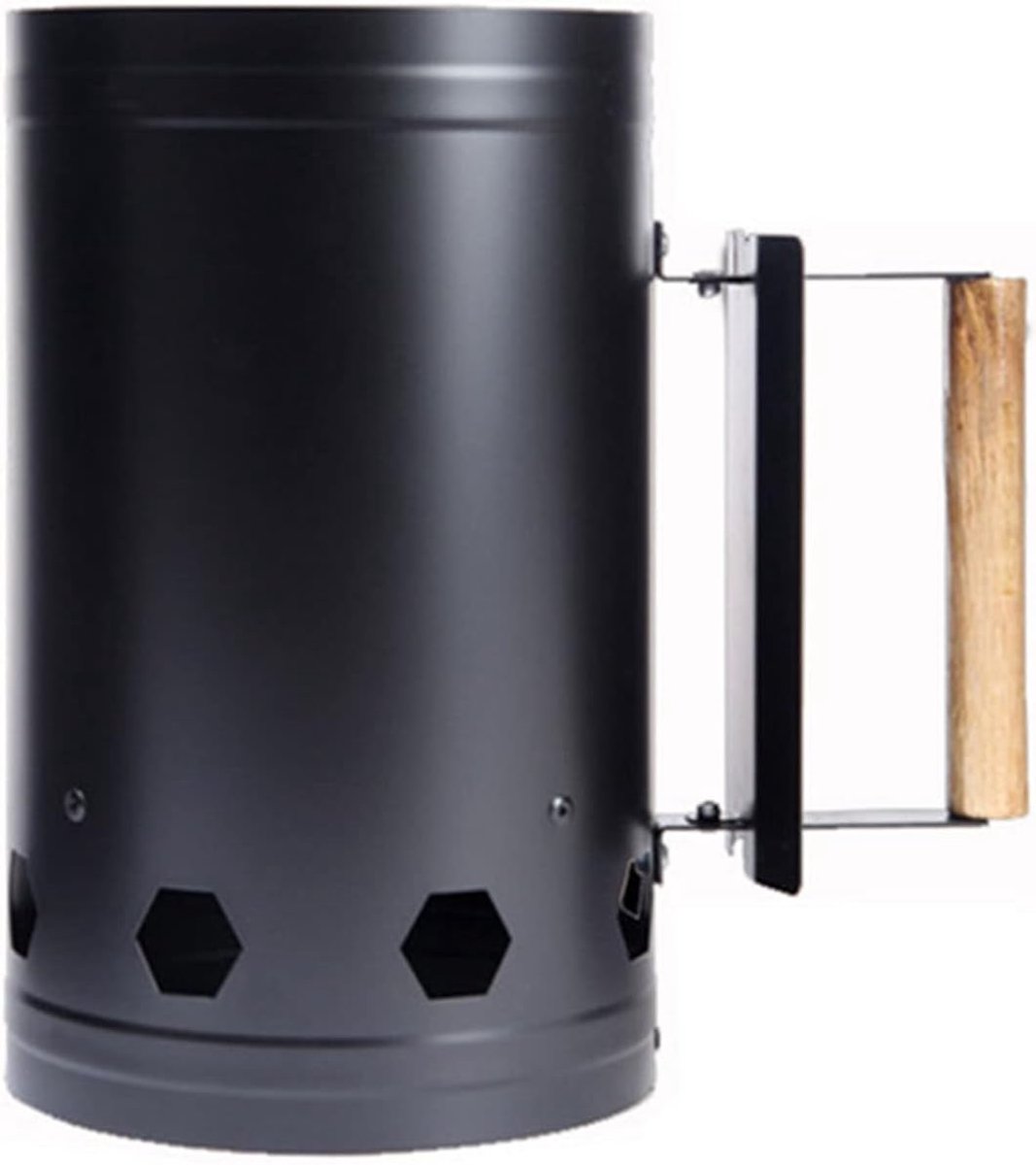 Schoorsteenstarter - Houtskool Ontsteker - Buiten Koken - Ergonomisch Houten Handvat - 27.