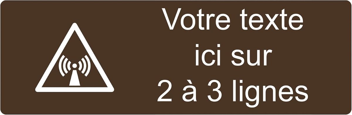 Naamplaatje met logo - Gepersonaliseerd bord - Kantoor personaliseren - Draadloos netwerk motief - 30 x 10 cm - Bruin