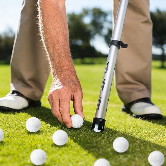 Golfbal Verzamelaar - Ballen Vanger - Golf Ballen Vinden - Intrekbare Hengel - 4 Klauwen - Aluminium — afbeelding 5