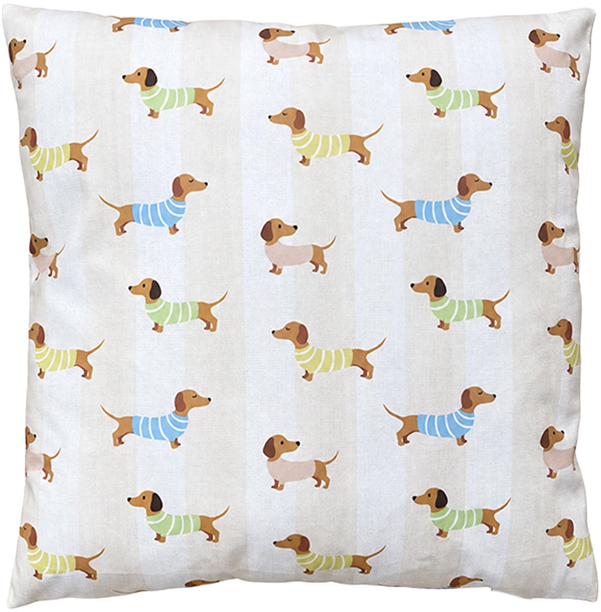 Clayre & Eef Sierkussen 45x45x4 cm Beige Polyester Teckels