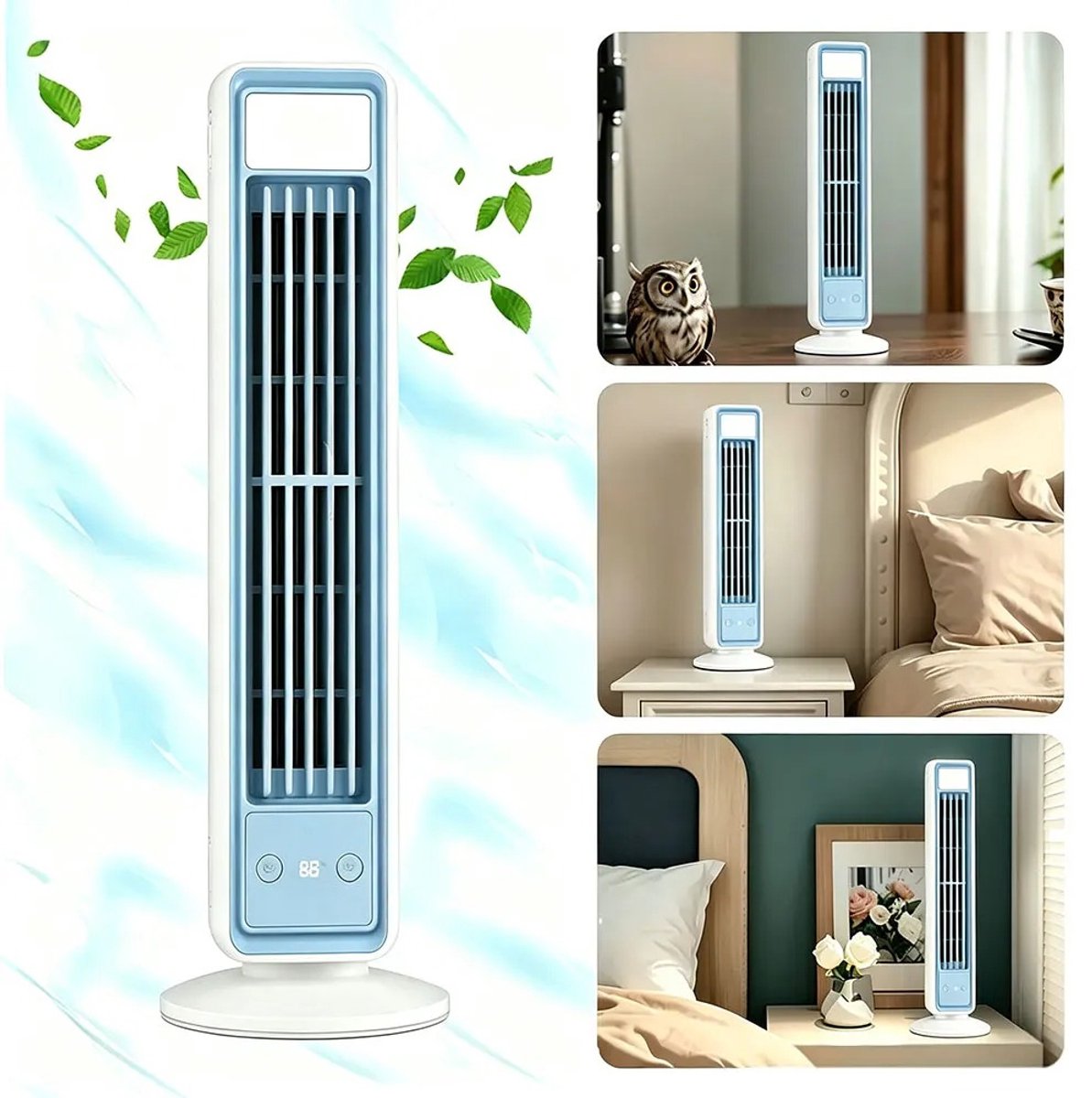 Velmio Torenventilator - Bladloze Ventilator - Aircooler - Luchtkoeler - Staande Ventilator - Afstandsbediening - Oscillatie - Timer