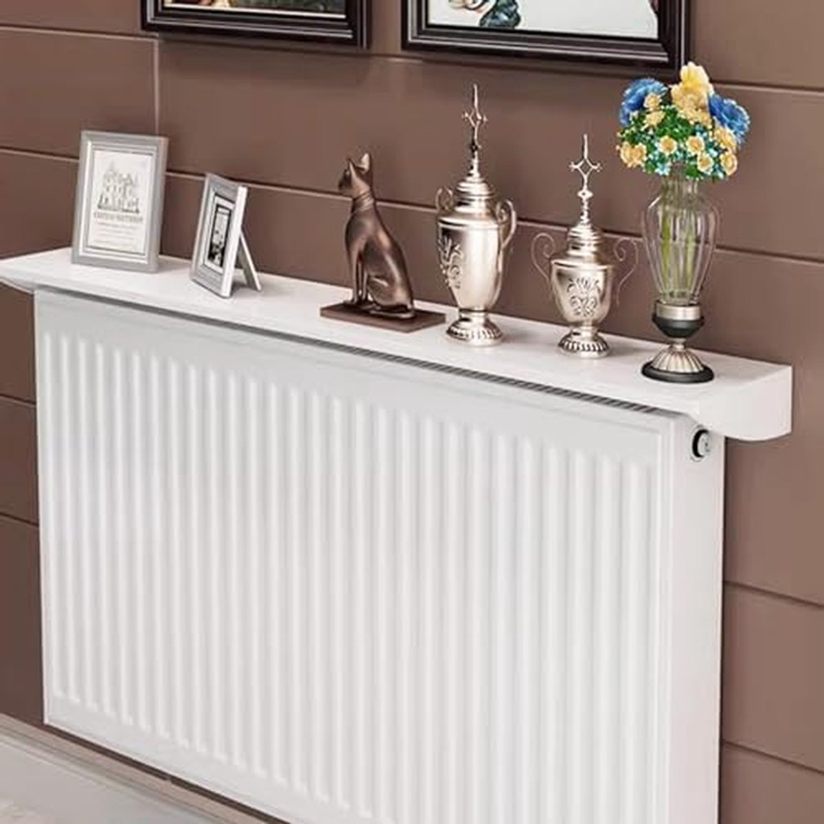 Zwevende Plank - Radiator Plank - Extra Opbergruimte - Installatie Zonder Boren - 140 cm -
