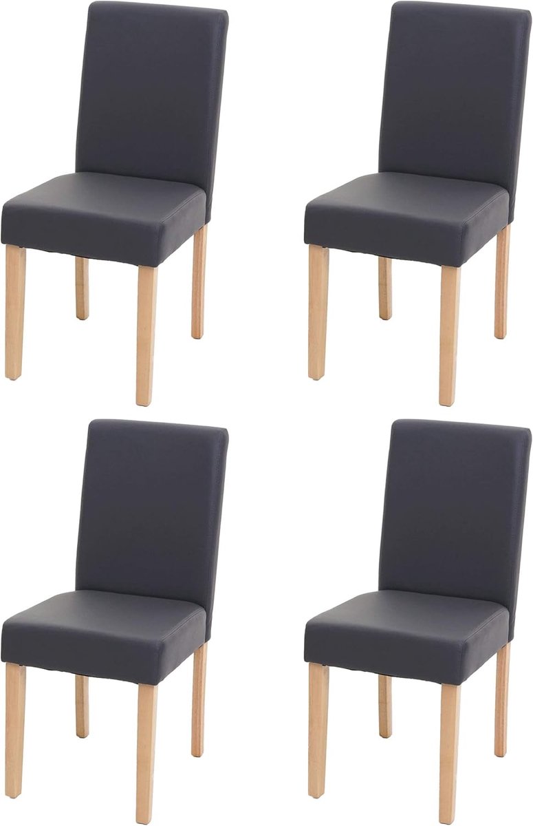 Eetkamerstoelen Set - Keukenstoelen Gestoffeerd - Comfortabel Zitten - Moderne Design - 90 cm Hoog - Mat Grijs