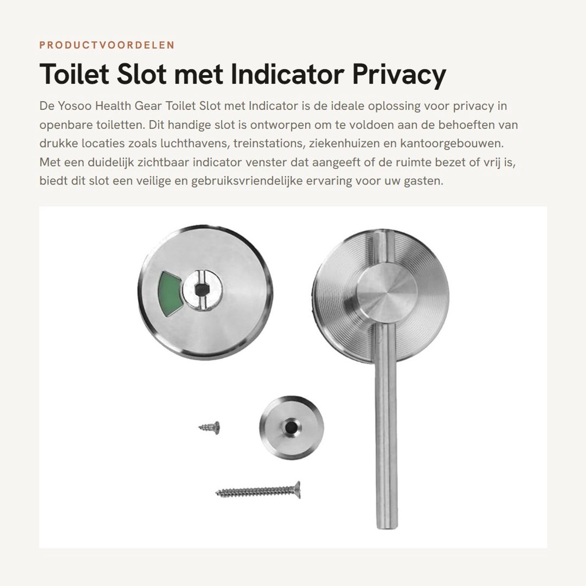 Dailygoods- Toilet Slot met Indicator - Deurslot Buitendeur - Deurslot Binnendeur - Deurklink Vergrendeling - Privacy Deurslot - Zinklegering Beugel