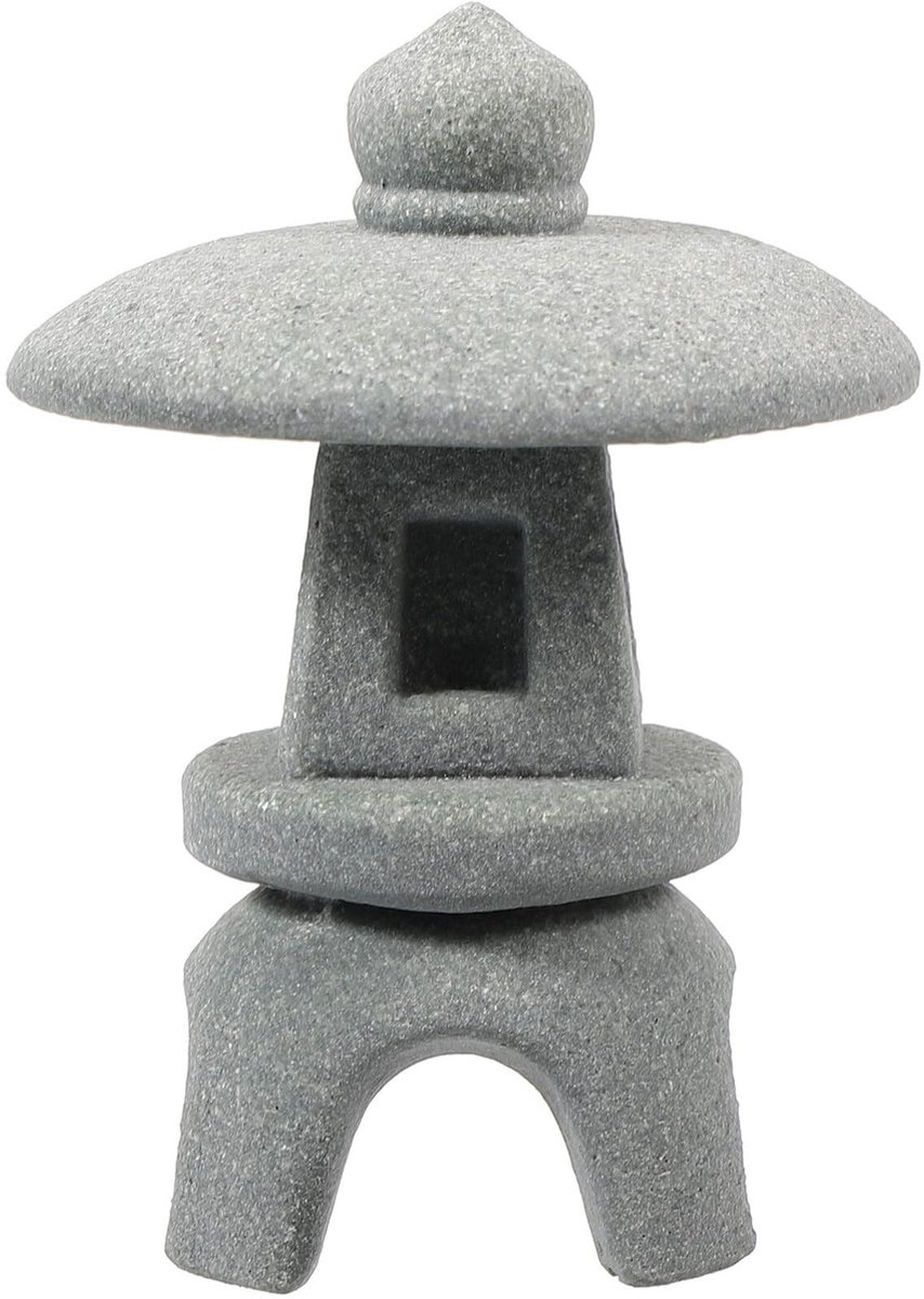 Dailygoods- Stenen Lantaarn Mini Pagode - Tuindecoratie - Tuinbeelden - Bonsai Decoratie - Aquarium Ornament - Robuust Zandsteen 10x7,5x7,5 cm