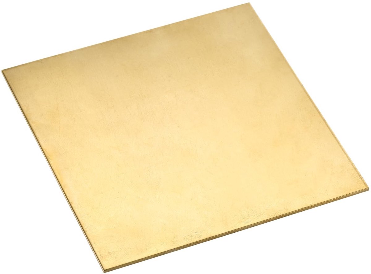Dailygoods- Messing Blad 100 mm x 100 mm - Metalen Plaat - Knutselprojecten - Woondecoratie - Keuken - Sterk en Bewerkbaar