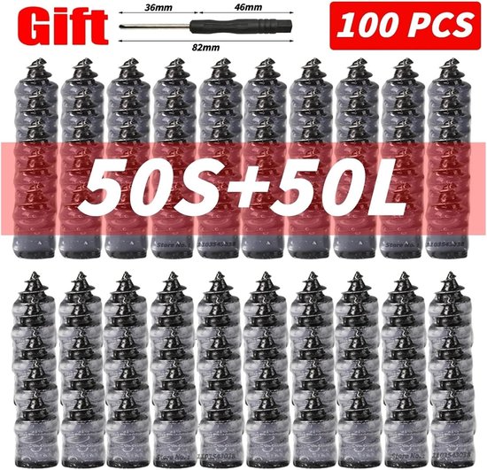 Universele Bandenreparatie Nagels - Vacuümbandenplug Kit - Noodreparatie Banden - Geen Wielverwijdering Nodig - 10-100 Stuks - Zwart van Universele — afbeelding 4