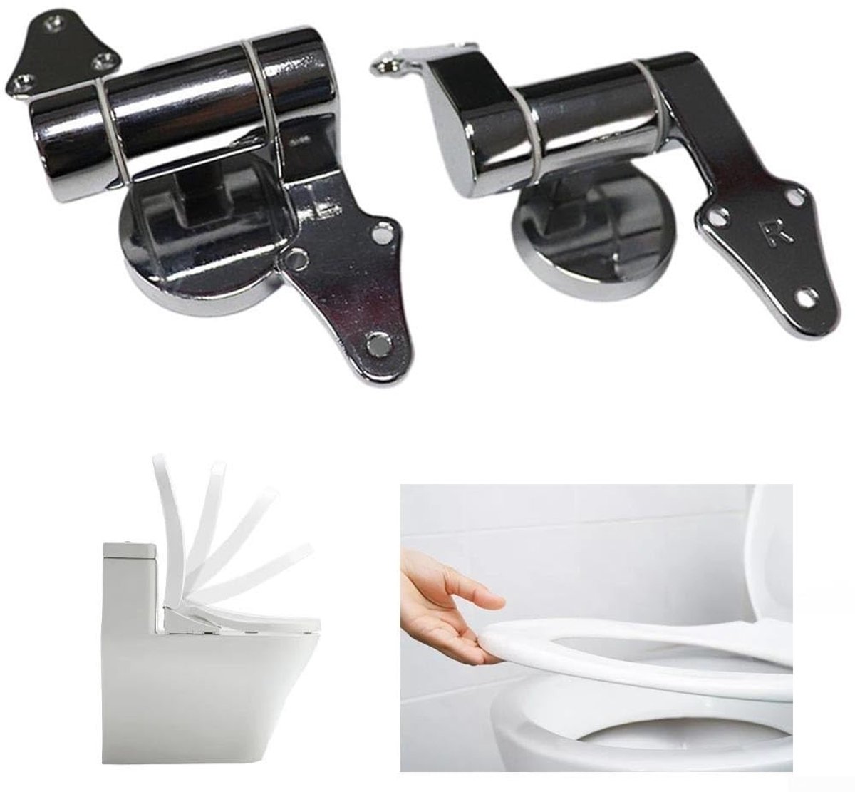 Dailygoods- Toilet Scharnier Stevig - Zinklegering - Vervangingsaccessoires - Langzaam Verlagend - Dempingskracht - Antishock Effect - Toiletdekselscharnier