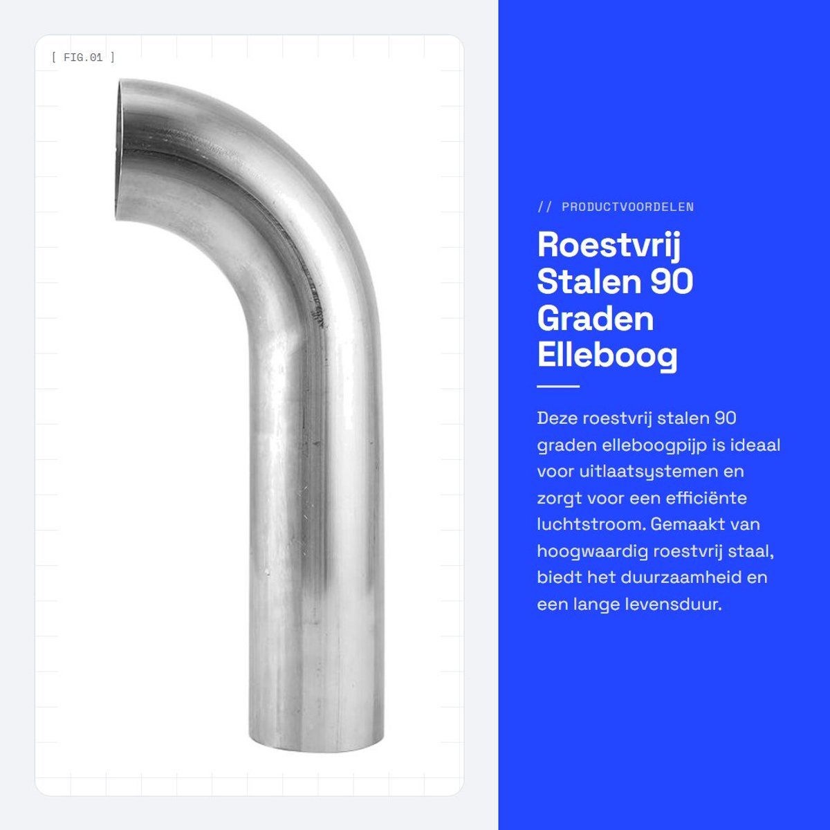 Dailygoods- Uitlaatpijp 90 Graden Elleboog - Roestvrij Staal - Duurzaam - Korte Buis - Verbeterde Luchtstroom - Hoogwaardige Prestaties - Uitlaatbocht