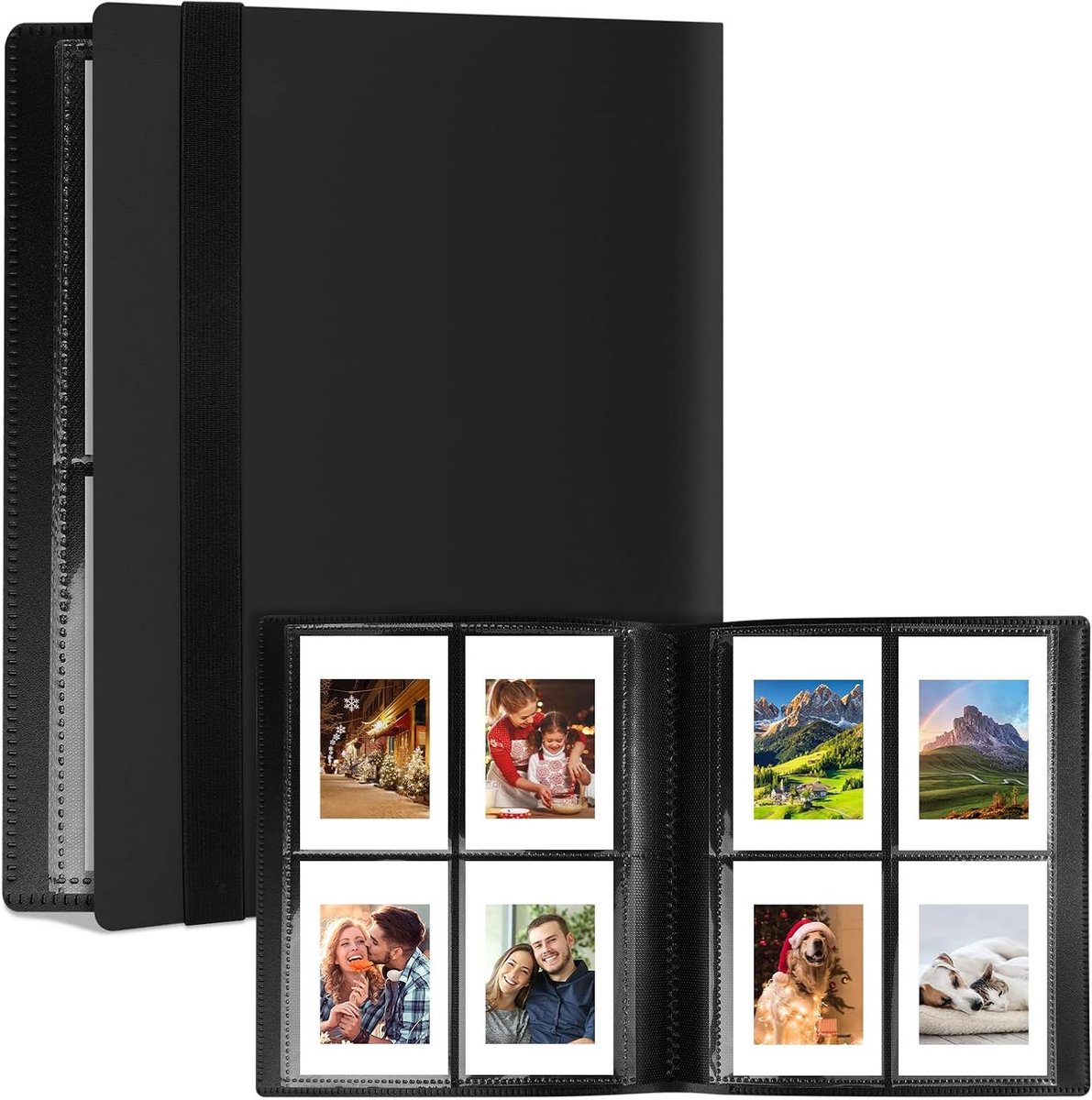 160 Pockets Fotoalbum voor Polaroid en Instax Mini, 40 Pagina's Scrapbook voor Herinneringen en Mini Foto's - Zwart