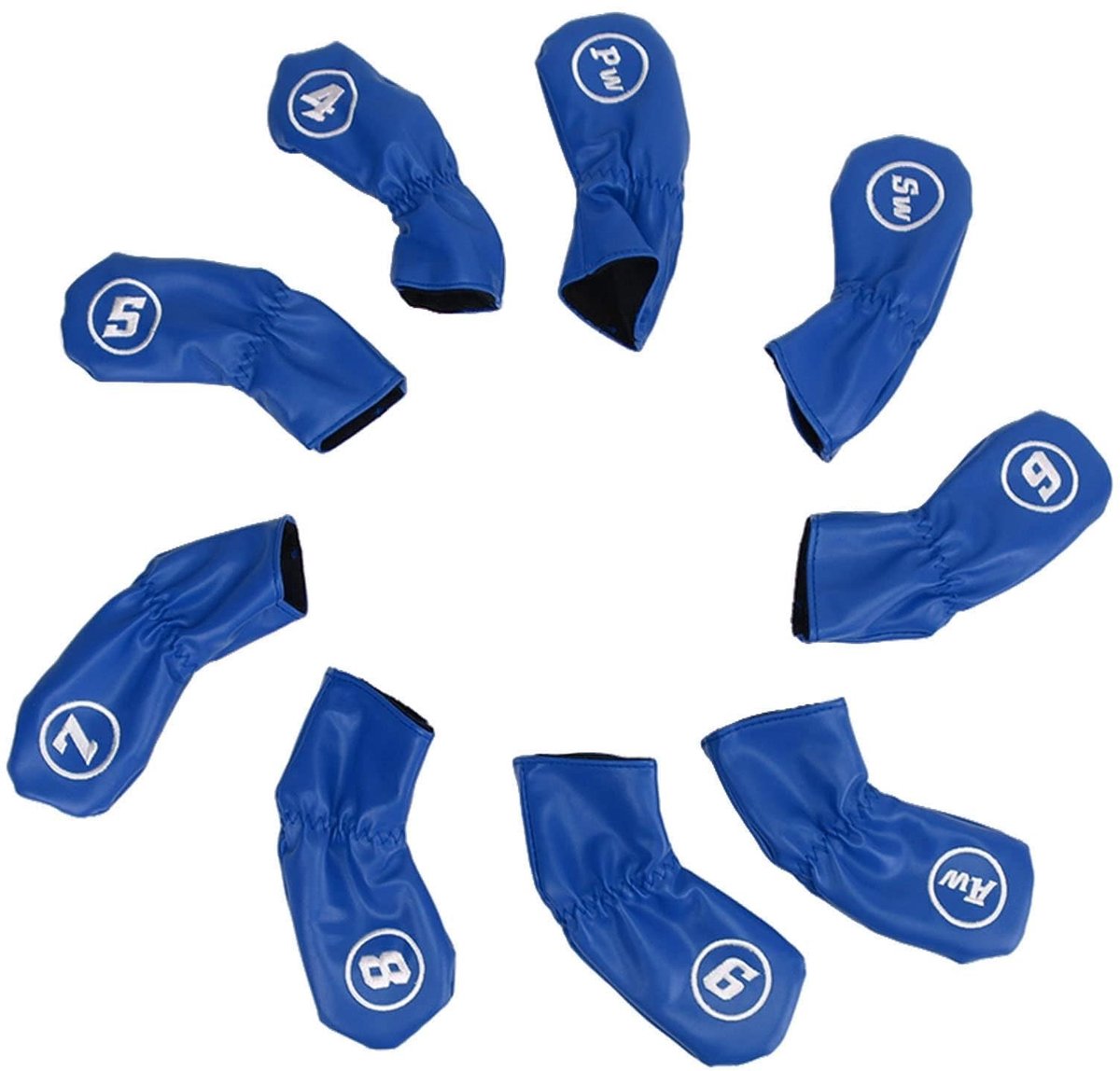 Dailygoods- Golf Head Cover 9 Stuks - PU Waterdichte Hoofdbedekking - Verdikte Pluche Voering - Bescherming voor Golfclubs - Geschikt voor Links/Rechts Handige Golfer - Golfclubhoes