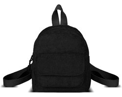 Dailygoods- Damesrugzak Modieus - Corduroy Mini-Rugzak - Kleine Rugzakken - Stijlvolle Rugzak voor Vrouwen - Verstelbare Schouderbanden - Duurzaam Materiaal