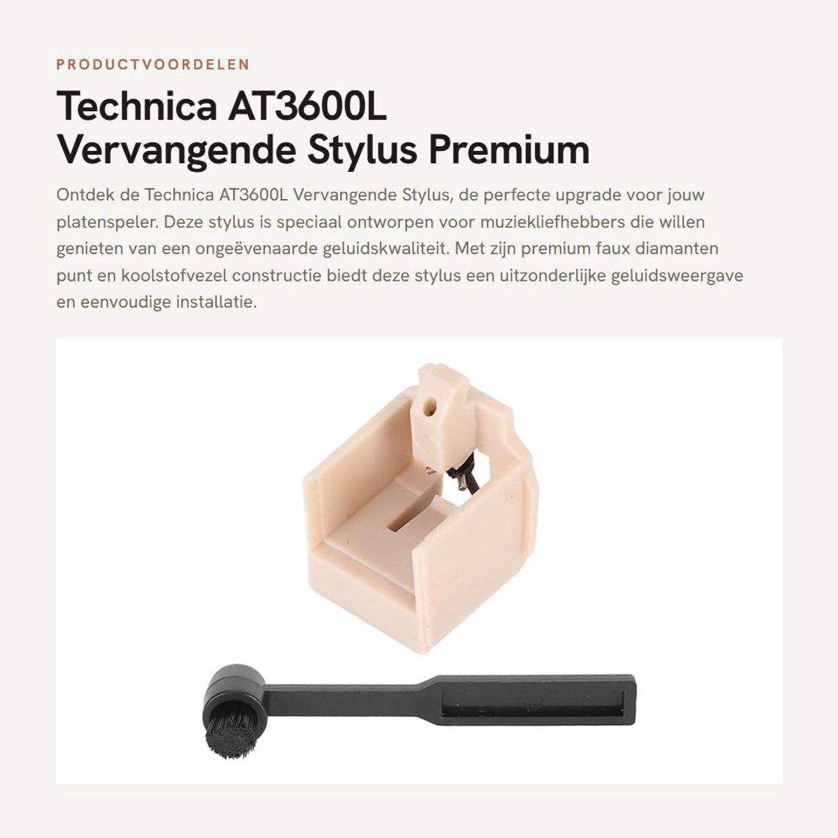 Dailygoods- Stylus Vervangend - Platenspeler-Stylus - Koolstofvezel - Kunstdiamant - Eenvoudige Installatie - Levensduur 1000 uur - Platenspelernaald
