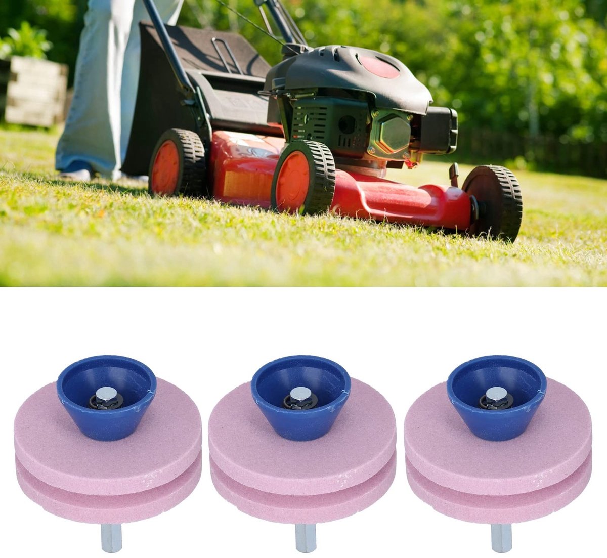 Dailygoods- Slijpschijf Duurzaam Korund - 3 Stuks - Dubbele Laag - Professioneel Slijpgereedschap - Diameter 56 mm - Geschikt voor Gazontractoren - Messenslijper