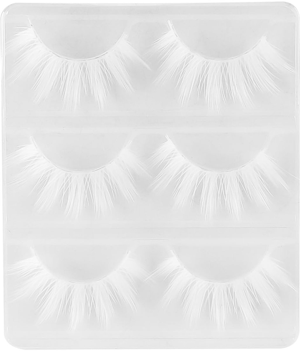 Dailygoods- Valse Wimpers Herbruikbaar - 3 Paar Witte Wimpers - Lange