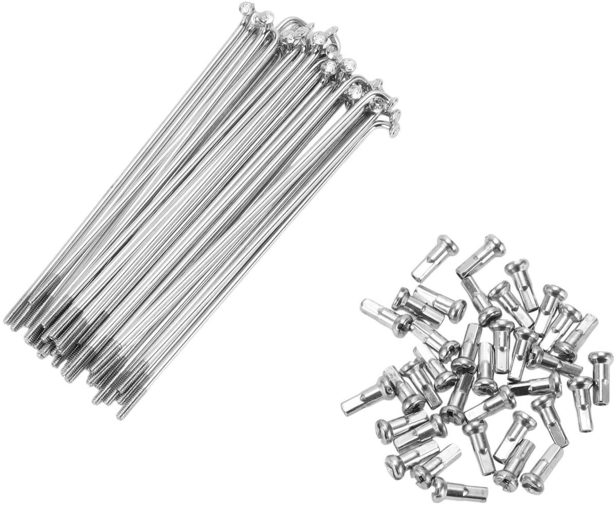 Dailygoods- Spaken 14G 95MM - Koolstofstaal - Zilveren Toon - 36 Stuks - Upgrade voor race-duurzaamheid - Goede taaiheid en slagvastheid - Fietsvelgspaken