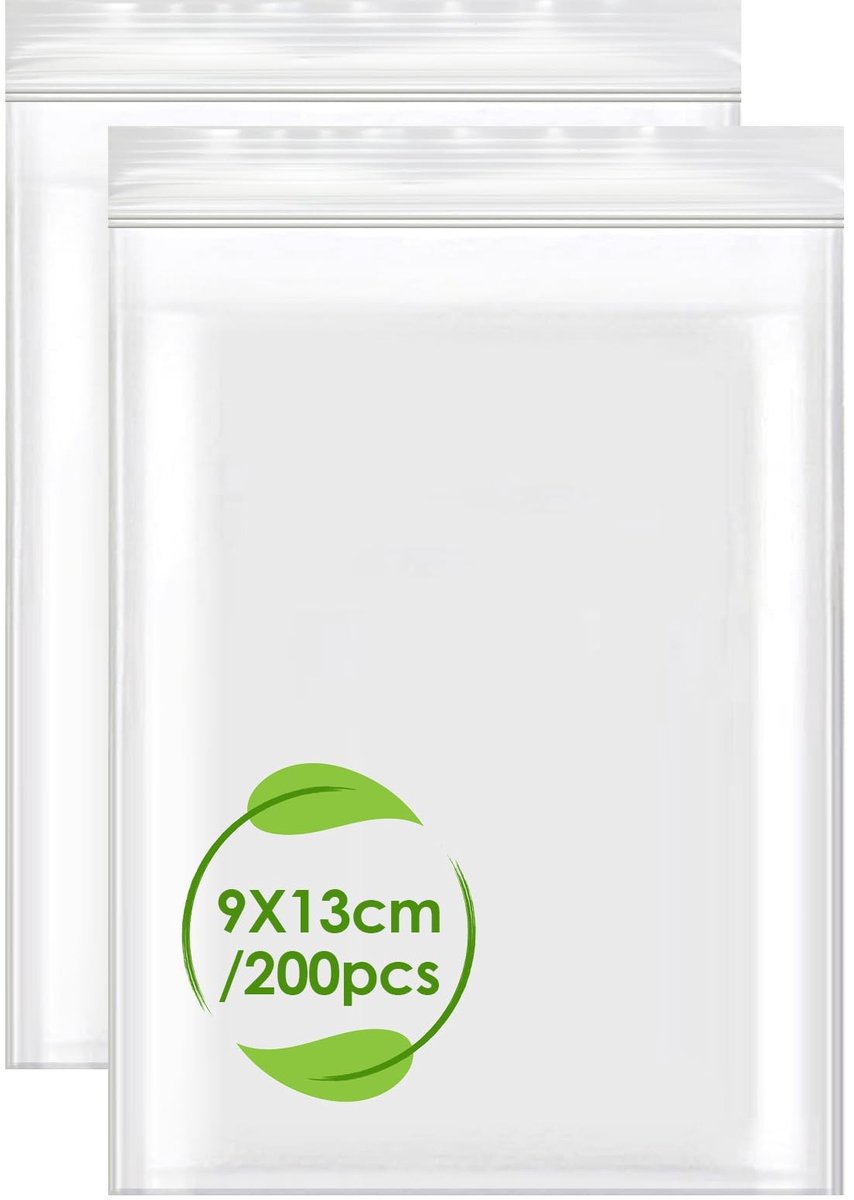 Dailygoods- Zakjes 200 stuks - Hersluitbaar - Transparant - 9 x 13 cm - Duurzaam - Waterdicht - Geschikt voor sieraden - Opbergzakjes