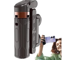 Mini trépied universel pour téléphone - Rotatif à 360° - Télécommande sans fil - Trépied pliable de poche - Kit vidéo portable - avec déclencheur sans fil - Trépied compact pour le streaming en direct et les enregistrements - Noir