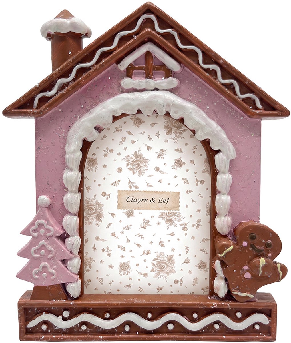 Clayre & Eef Fotolijst Huis Roze Kunststof