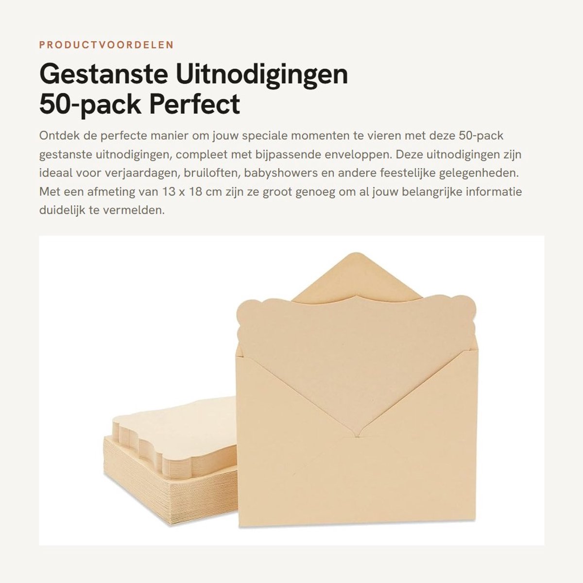 Dailygoods- Uitnodigingen 50-pack - Gestanste Uitnodigingen - Bijpassende Enveloppen - 13 x 18 cm - Feestuitnodigingen - Kinderfeestje - Feestkaarten