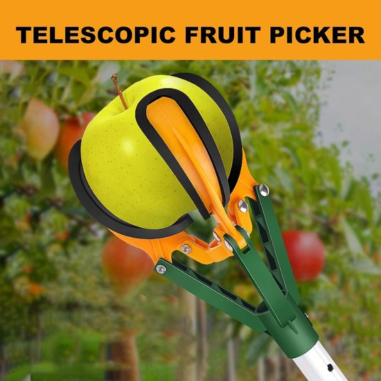 Fruitplukstok - Telescopische plukker - Fruit oogsten - Zacht rubberen grijper - 1-1.5 meter - Universeel — afbeelding 4