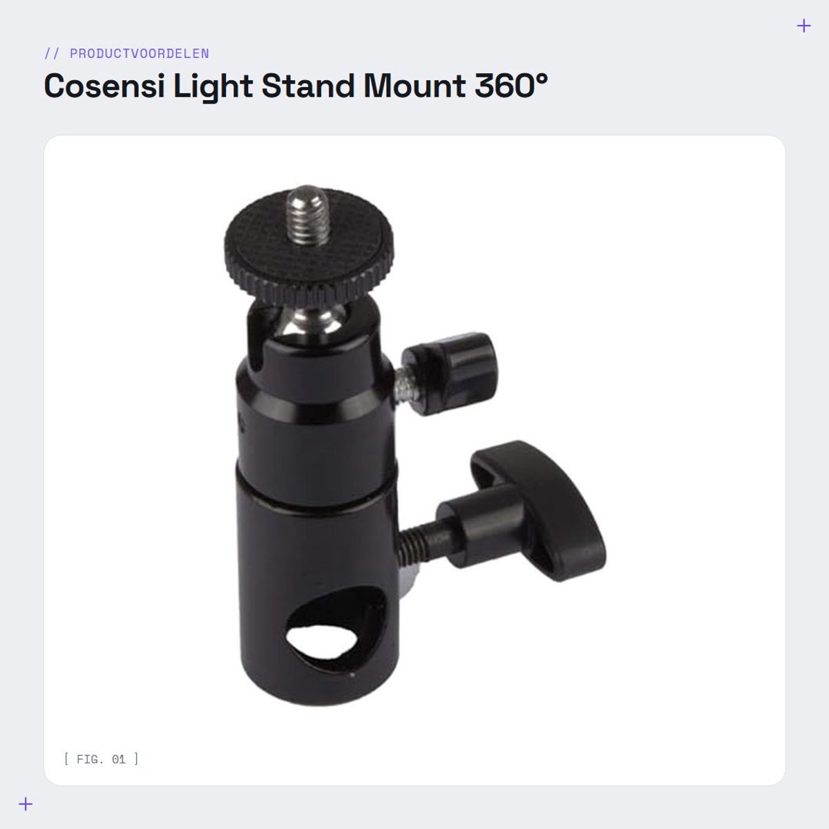 Dailygoods- Lichtstatief Gelede Mini Kogelkop 360° Draaibaar