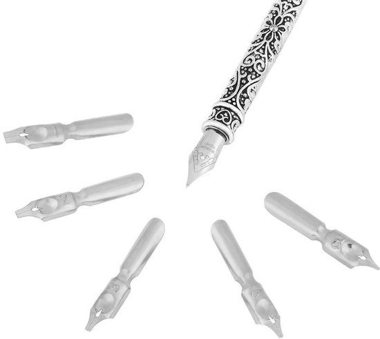 Dailygoods- Borstelpen 0,5 Mm - Dompelpen - Antieke Gift - Kwalitatief Hoogwaardig - Vervangbare Puntgrootte - Rood/Zwart - Dip Pen — afbeelding 3
