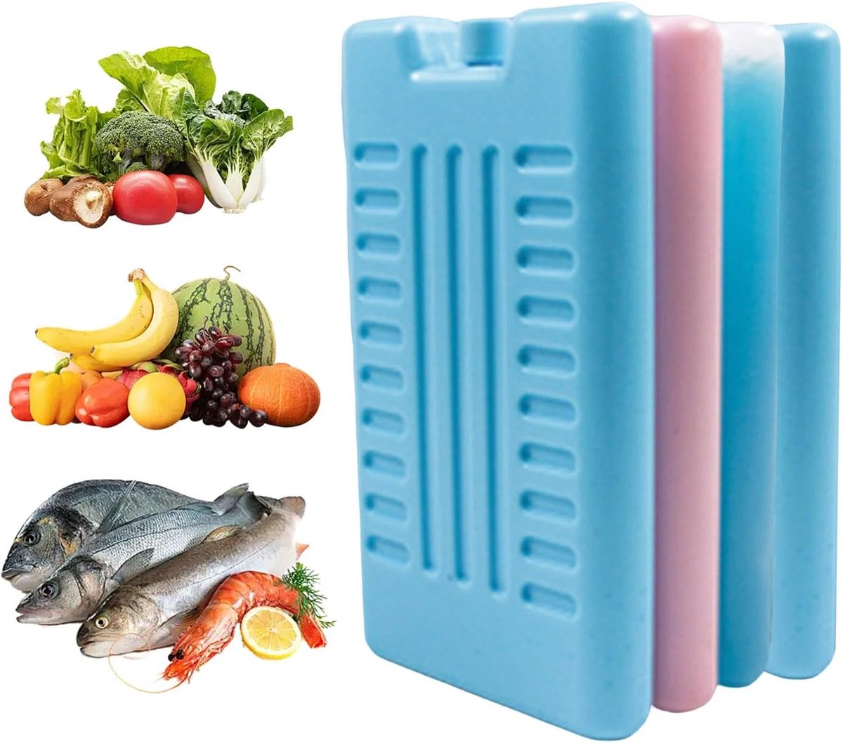 Ijspakketten Set - Koelblokken Herbruikbaar - Maaltijden Koel Houden - Langdurige Koelkracht - 4 Stuks 16.5 cm - Meerkleurig