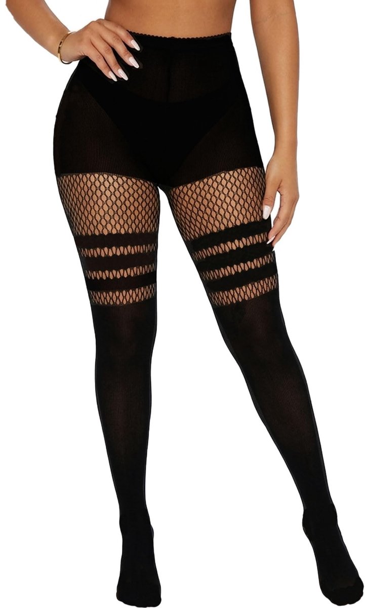 Dailygoods- Visnetpanty's Sexy - Jarretelbroekjes - Overknee - Comfortabel - Zacht - Trendy Looks - Kousen