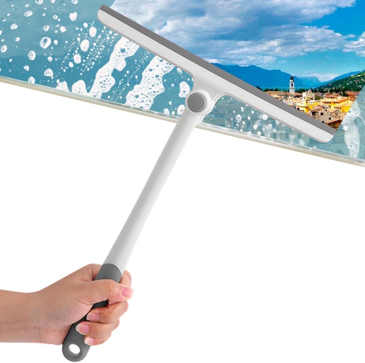 Raamtrekker Multifunctioneel - Glasreiniger Schraper - Streeploos Reinigen - Ergonomische Handgreep - 27.5 x 35 cm - Uniek