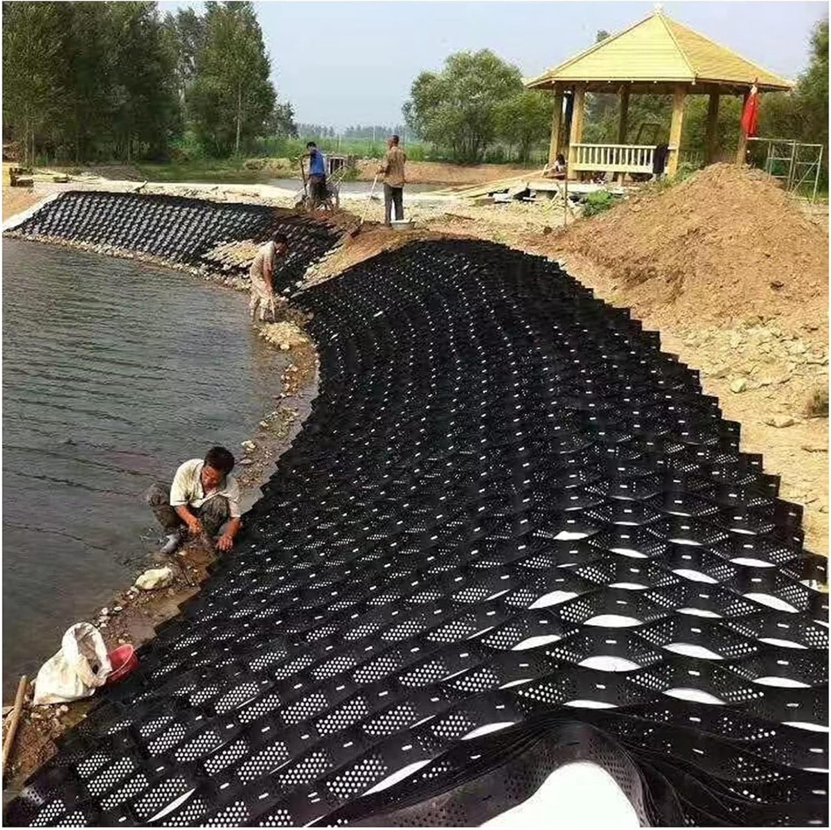 Grindrooster Systeem - Bodemstabilisator - Opritten Terrassen - Duurzaam HDPE Materiaal - 40x40cm Cellen - Zwart