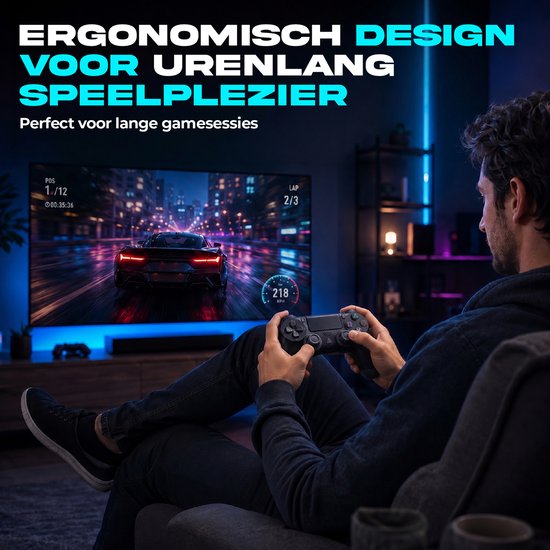 Smartify Controller V2 - Geschikt voor PS4 - Draadloos - Zwart