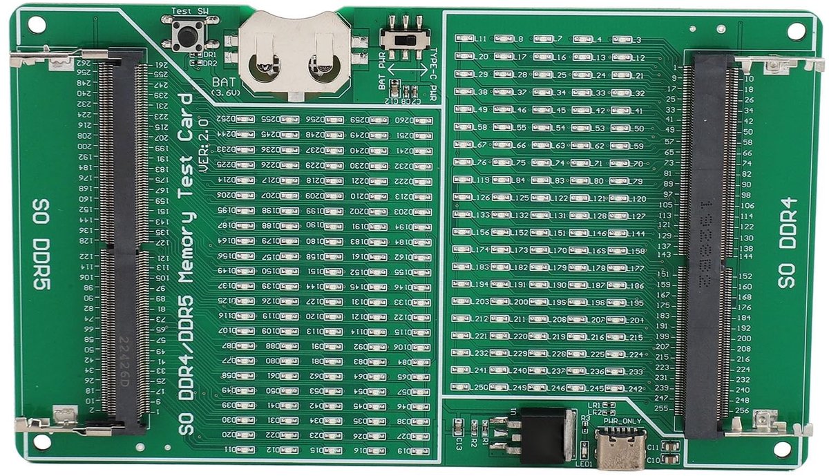 Dailygoods- Geheugentester 2-in-1-tool - DDR4/DD5 Geheugen - LED-indicator - Gouden Pin/Pcb-controle - Eenvoudig te gebruiken - Nauwkeurige resultaten - Geheugenchecker