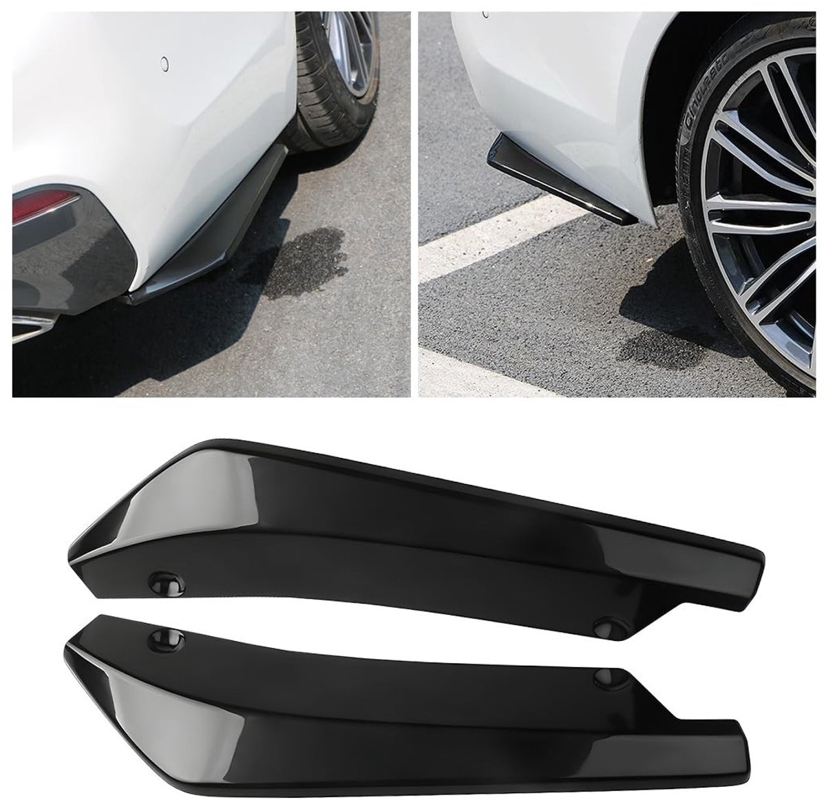 Dailygoods- Achterspoiler Glanzend Zwart - Achterste Hoekomslag - Bumperafdekking - Splitter - Driedimensionaal Ontwerp - Hoogwaardig Kunststof - Auto Achterbumper